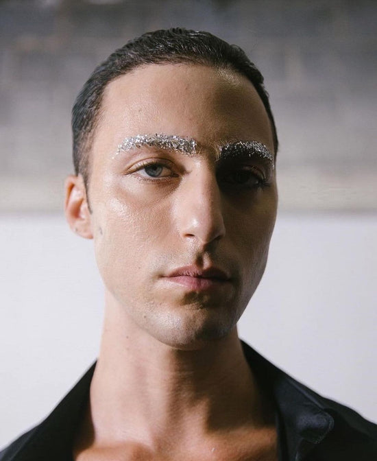 Glittered eyebrows in NYFW 2022 